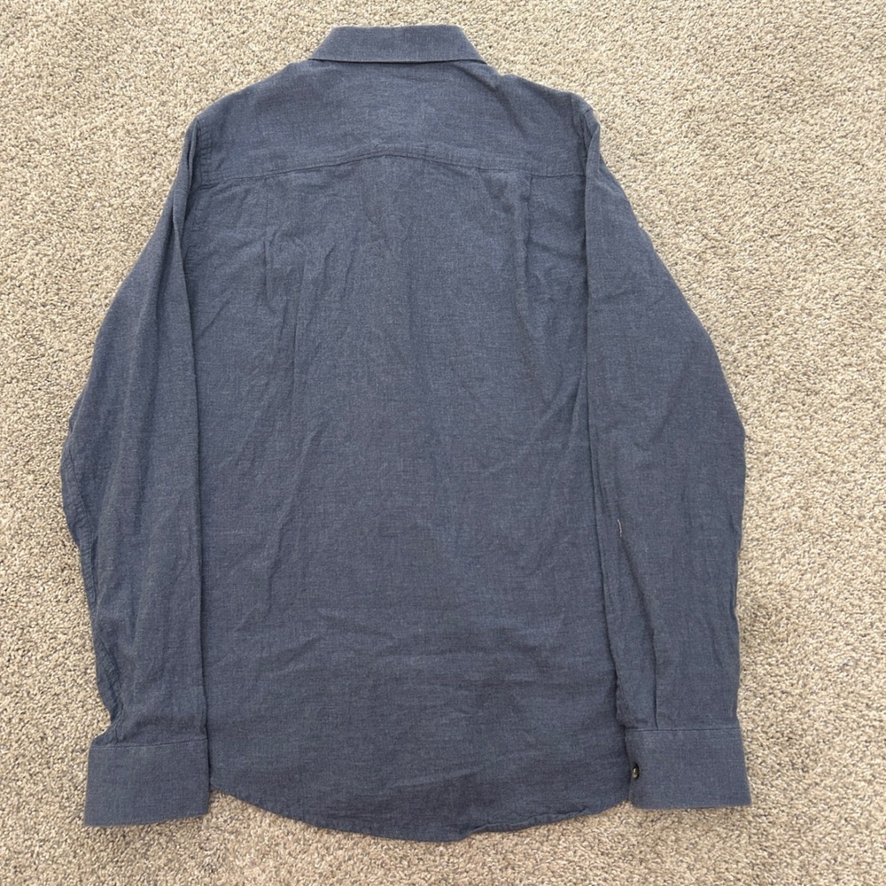 Travis Mathew Cloud Flannel Button Up Shirt Medium Blue Long Sleeve Cotton - Picture 7 of 7